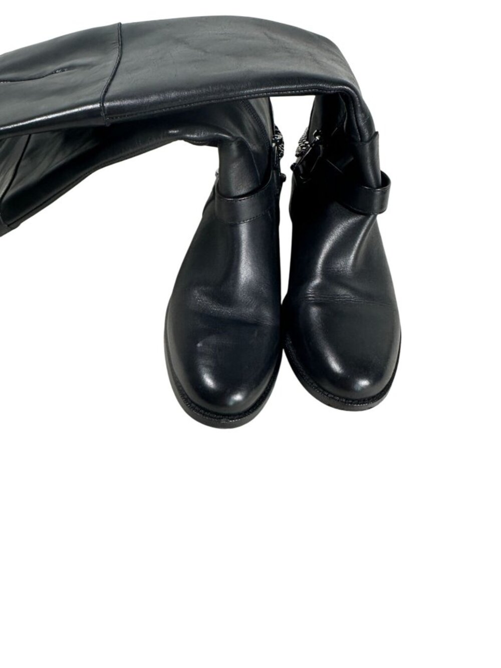 Lauren Ralph Lauren Womens Black Jacqui Burnished Leather Riding Boots 8B